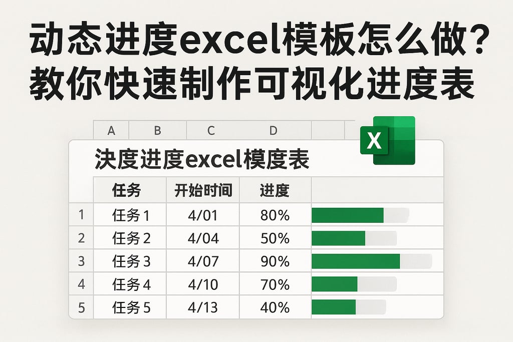 动态进度 excel模板怎么做？教你快速制作可视化进度表